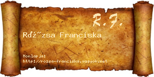 Rózsa Franciska névjegykártya